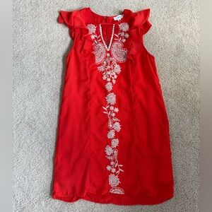 Red Embroidered THML Dress XS
